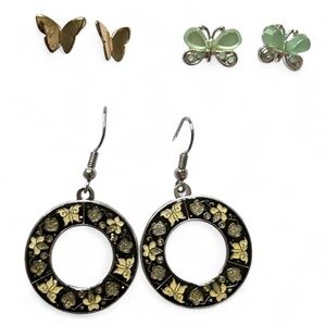 Vintage Butterfly Stud and Dangly Earring Bundle